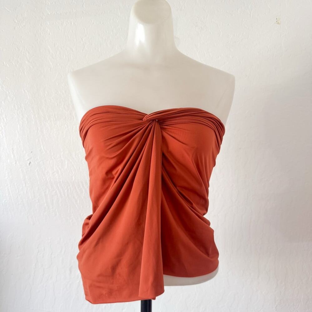 Vix Paula Hermanny Rust Orange Strapless Top Swim